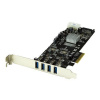 STARTECH 4 Port PCIe USB 3.0 Card w/2 Channels, STARTECH 4 Port PCIe USB 3.0 Card w/2 Channels - PE PEXUSB3S42V