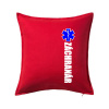 Nápis Záchranár + hviezda - Vankúš 50x50 - 50x50 - Vrátane výplne ( Červená )