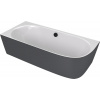 Polysan Volně stojící vana Sussi 160x70 cm litý mramor levá bilá/antracit 90191L.52