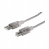 Kábel USB B - USB A Manhattan 345408 5 m strieborný