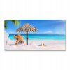 Foto sklenený obrázok Dovolenka na pláži 140x70 (Foto-image veľká akrylová dovolenka na pláži 140x70cm)