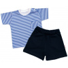 Polo tričko, krátky rukáv + kraťasky, 2D, Baby Nellys, bavlna, prúžok/granát 86 (12-18m)