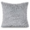 Vankúš - Slimee kožušina vankúš 40x40 chlpatý nadýchaný (Dekoratívne vankúšové kožušiny šedé chlpaté)