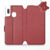 Kryt na mobil Flip púzdro na mobil Samsung Galaxy A20e - Tmavo červené - kožené - Dark Red Leather (5903226908264)