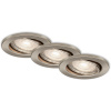 BRILONER Vstavané LED svietidlo matný nikel, GU10 5W 460lm 3000K pr. 86x70mm 3ks