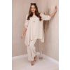 Súprava s príveskom - béžová (Dámska súprava blúzka + nohavice)