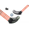 FLOORBEE 6x Tiger Teams Energy 32 + Balls čierna / oranžová, 82cm (=92cm), 4x ľavá + 2x pravá