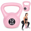 Kettlebell 12 kg na cvičenie, činka, posilňovacia lopta, fitness záťaž, ružová,