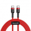 Kábel Baseus Cafule USB-C/USB-C, PD 2.0 60W, 1m (CATKLF-G09) červený