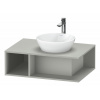 DURAVIT D-Neo závesná skrinka pod umývadlo na dosku, 1 otvorená priehrada vľavo, 800 x 550 x 260 mm, betón šedá matná, DE495800707