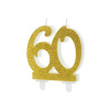 PartyDeco Tortová sviečka zlatá 60