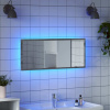 zahrada-XL Kúpeľňové LED zrkadlo sivý dub sonoma 100x8,5x37 cm 856273