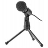 NEDIS stolní všesměrový mikrofon/ tlačítko ON/OFF/ s tříramenným stojanem/ 3,5mm jack/ citlivost -30dB/ černý (MICTJ100BK)