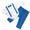 Detský komplet - Baby Set Swekbrabowe.pl 92 biela, modrá 4 ks. (Elegantná návšteva sada 92 objemových štítov)