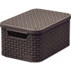 Curver Úložný box RATTAN Style2 s vekom S - hnedý 03617-210