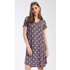 Vienetta Dámska nočná košeľa s krátkym rukávom Puntíky: hnědá L