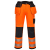 Portwest T501 HI-VIS Reflexné nohavice PW3 Fluorescenčno oranžová-Čierna, 50