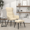 zahrada-XL Relaxačné kreslo s podnožkou krémové látka 3097431