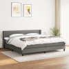 Box spring postel s matrací tmavě šedá 200x200 cm textil Šedá 3129818