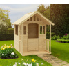 Zwerkules Villa drevený detský domček na hranie, prírodná 137 x 121 x 140 cm ZW387 Zwerkules