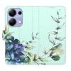Flip pouzdro iSaprio - Xiaomi Redmi Note 13 Pro 4G / Poco M6 Pro 4G - Blue Flowers - kapsičky na karty (Knížkový flip kryt, obal, pouzdro iSaprio na mobil Xiaomi Redmi Note 13 Pro 4G / Poco M6 Pro 4G