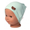 Baby Nellys Rebrovaná čiapka Macko - mätová 80-86 (12-18m)