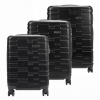 Gravitt 3-dielny čierny tvrdostenný kufor na abs 55/67/76 cm