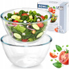 2x Kuchynská misa sklenená šalátová misa na servírovanie jedál a šalátov, 17 cm, 1 L