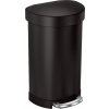 Odpadkový kôš s pedálom Simplehuman polokruhový 45 l čierny matný