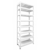 Kovový regál policový Biedrax 60 x 120 x 270 cm, biely - 8 políc biele lamino 12mm