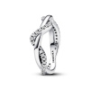 PANDORA Šumivý prsten s propletenými vlnami 50 193098C01-50
