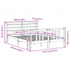 vidaXL Posteľný rám s čelom biely 150x200cm borovicový masív - Biela - 249965-265374