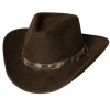 Stars and Stripes Westernový hnedý klobúk s koženým remienkom EL DORADO Veľkosť: 57 cm (M)