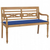Záhradná lavica, lavička - Batavia Bench s kobaltovým vankúšom, 120 cm, Lite D (Batavia Bench s kobaltovým vankúšom, 120 cm, Lite D)