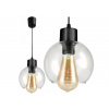 BERGE E27 LED luster závesné svietidlo, sklenená guľa, priehľadné