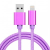 AppleKing opletený dátový a nabíjací kábel USB-A 2.0 / Lightning pre iPhone / iPad / iPod / AirPods - 1 m - purpurový - možnosť vrátiť tovar ZADARMO do 30tich dní
