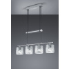 Trio - GARDA Trio - závesná lampa - strieborný textil + kov - 770mm