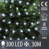 Vianočná led svetelná reťaz vonkajšia - DOT LED - programy, časovač - 300led - 30m - studená biela