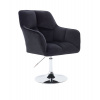 LuxuryForm DESIGN Kreslo AMALFI VELUR na striebornom tanieri - čierne