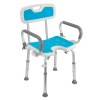 Jopassy sprchová stolička Výškovo nastaviteľná sprchová stolička do 136 kg Kúpeľňová stolička Kúpeľňové sedadlo - s opierkou na ruky a chrbát Opierka na ruky je obojstranná