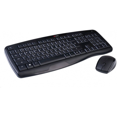 C-Tech WLKMC-02 bezdrôtový combo set, klávesnica a myš, USB, CZ/SK, čierny WLKMC-02