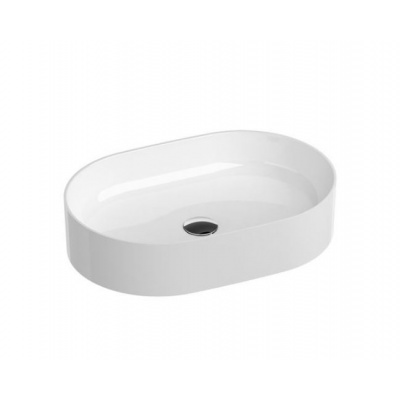 RAVAK XJX01155001 Ceramic Slim O keramické umývadlo Bez prepadu 55x37x12cm white + výpusť XJX01155001