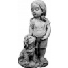 Záhradná figúrka - Dievča so psom - konkrétna postava (DIEVČA SO PSÍM - BETONOVÁ POSTAVA)