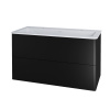 Mereo Siena, kúpeľňová skrinka s umývadlom z liateho mramoru 101 cm, čierna mat CN442M2