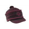Čiapka zmijovka so šiltom bordó - černá, česká výroba TONAK