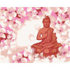 Maľovanie podľa čísel – Červený Budha s kvetinami, 80 × 100 cm, napnuté plátno na rám 8596530056430