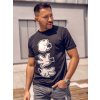 Čierne pánske bavlnené tričko s potlačou BOLF KS1997A