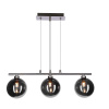 Závesná lampa SOMUL 3x20W G9 chrómové sklenené tienidlá 12 cm grafitové moderné elegantné svietidlo obývačka jedáleň kuchyňa