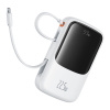 Baseus power banka Qpow Pro+ (P10067101213-00) – Lightning, 2× USB-C, USB-A, 10 000 mAh, 22,5 W, USB-C kábel, biela KF2332566