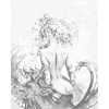ZUTY Bodkovanie - ŽENA NA VLNÁCH Rámovanie: vypnuté plátno na rám, Rozmer: 80x100 cm